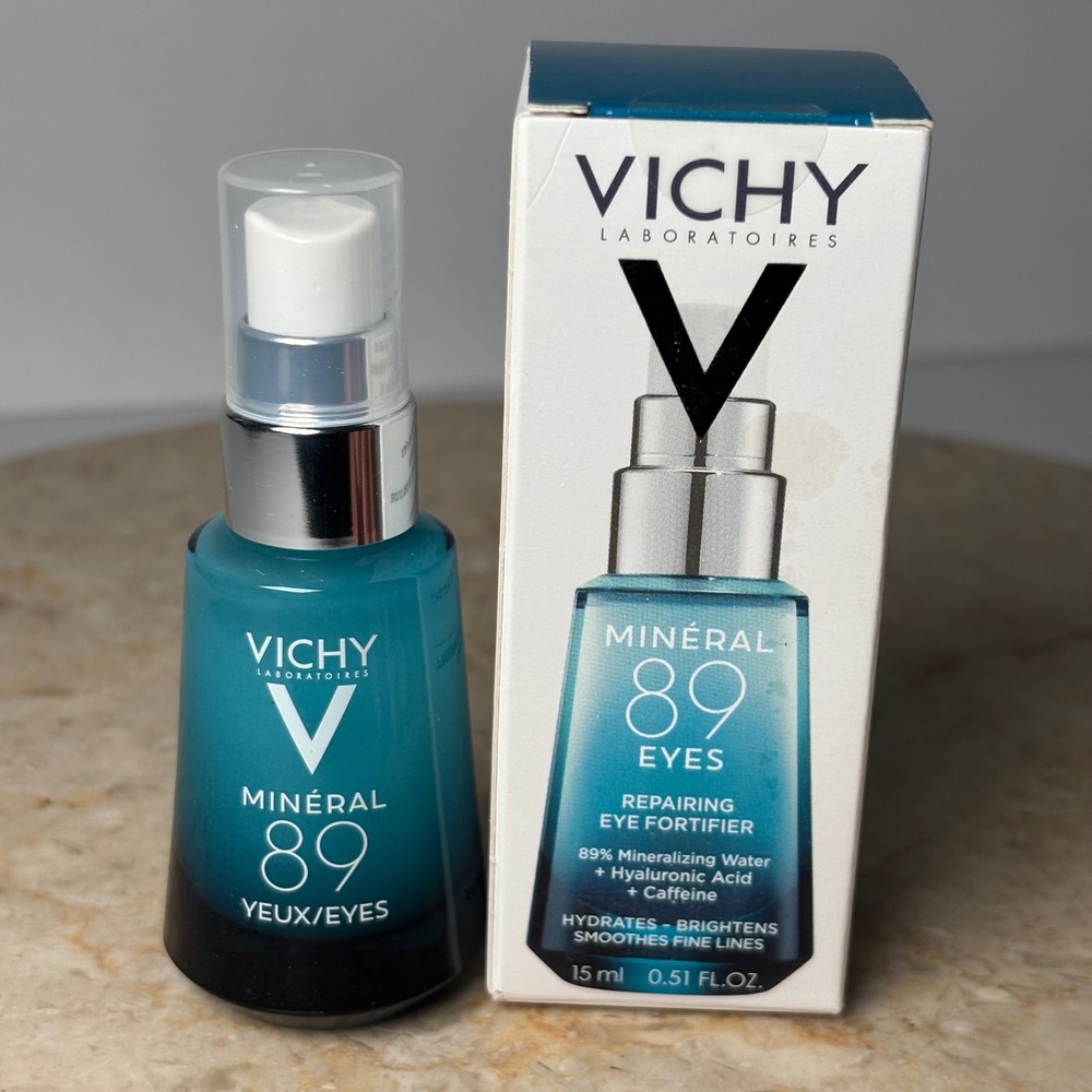 Vichy Mineral 89 Eyes 15ml Blue Repairing Eye Fortifier Hyaluronic Acid Ex 11/26